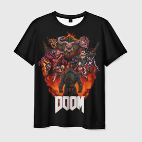 Мужская футболка 3D с принтом DooM , 100% полиэфир | прямой крой, круглый вырез горловины, длина до линии бедер | doom | doom 3 | doom slayer | doomguy | hell walker | unchained predator | ад | боец | демоны | дум | космос | марс | мясо | палач рока | пехотинец | солдат рока
