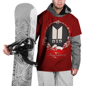 Накидка на куртку 3D с принтом BTS Merry Christmas , 100% полиэстер |  | Тематика изображения на принте: 