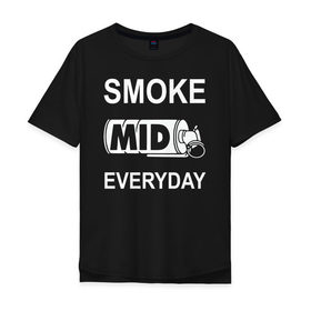 Мужская футболка хлопок Oversize с принтом Smoke mid everyday , 100% хлопок | свободный крой, круглый ворот, “спинка” длиннее передней части | Тематика изображения на принте: anarchist | balkan | blake | counter | cs:go | fbi | gign | gsg 9 | idf | pirate | sas | seal | strike | swat | анархисты | балканы | граната | день | дым | каждый | контра | контрудар | пираты