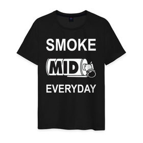 Мужская футболка хлопок с принтом Smoke mid everyday , 100% хлопок | прямой крой, круглый вырез горловины, длина до линии бедер, слегка спущенное плечо. | Тематика изображения на принте: anarchist | balkan | blake | counter | cs:go | fbi | gign | gsg 9 | idf | pirate | sas | seal | strike | swat | анархисты | балканы | граната | день | дым | каждый | контра | контрудар | пираты