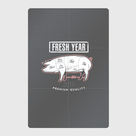 Магнитный плакат 2Х3 с принтом Fresh Year 2019 , Полимерный материал с магнитным слоем | 6 деталей размером 9*9 см | 2019 | merry christmas | new year | год свиньи | зима | новый год | поросенок | праздник | рождество | свинка | свинья