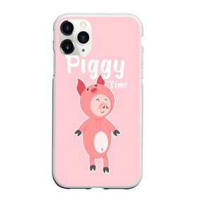 Чехол для iPhone 11 Pro матовый с принтом Piggy Time , Силикон |  | 2019 | merry christmas | new year | год свиньи | зима | новый год | поросенок | праздник | рождество | свинка | свинья