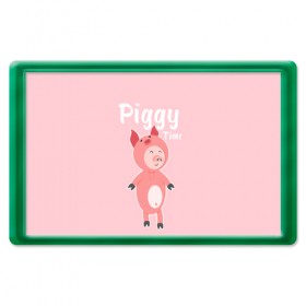 Магнит 45*70 с принтом Piggy Time , Пластик | Размер: 78*52 мм; Размер печати: 70*45 | Тематика изображения на принте: 2019 | merry christmas | new year | год свиньи | зима | новый год | поросенок | праздник | рождество | свинка | свинья