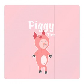 Магнитный плакат 3Х3 с принтом Piggy Time , Полимерный материал с магнитным слоем | 9 деталей размером 9*9 см | 2019 | merry christmas | new year | год свиньи | зима | новый год | поросенок | праздник | рождество | свинка | свинья