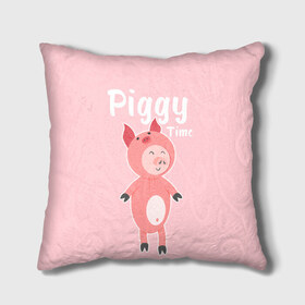 Подушка 3D с принтом Piggy Time , наволочка – 100% полиэстер, наполнитель – холлофайбер (легкий наполнитель, не вызывает аллергию). | состоит из подушки и наволочки. Наволочка на молнии, легко снимается для стирки | 2019 | merry christmas | new year | год свиньи | зима | новый год | поросенок | праздник | рождество | свинка | свинья