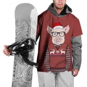 Накидка на куртку 3D с принтом New Year Pig , 100% полиэстер |  | 2019 | merry christmas | new year | год свиньи | зима | новый год | поросенок | праздник | рождество | свинка | свинья