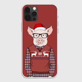 Чехол для iPhone 12 Pro Max с принтом New Year Pig , Силикон |  | 2019 | merry christmas | new year | год свиньи | зима | новый год | поросенок | праздник | рождество | свинка | свинья