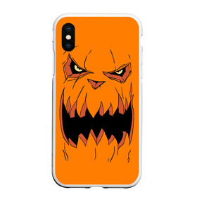 Чехол для iPhone XS Max матовый с принтом Halloween , Силикон | Область печати: задняя сторона чехла, без боковых панелей | halloween | orange | pumpkin | scary | оранжевая | страшная | тыква | ужас | хэллоуин