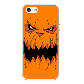 Чехол для iPhone 5/5S матовый с принтом Halloween , Силикон | Область печати: задняя сторона чехла, без боковых панелей | halloween | orange | pumpkin | scary | оранжевая | страшная | тыква | ужас | хэллоуин