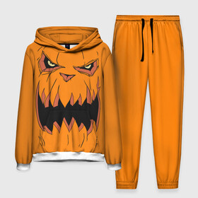 Мужской костюм 3D (с толстовкой) с принтом Halloween ,  |  | halloween | orange | pumpkin | scary | оранжевая | страшная | тыква | ужас | хэллоуин