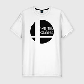 Мужская футболка премиум с принтом Зима Близко / Winter is Coming , 92% хлопок, 8% лайкра | приталенный силуэт, круглый вырез ворота, длина до линии бедра, короткий рукав | Тематика изображения на принте: 