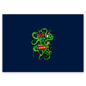 Поздравительная открытка с принтом Ктулху , 100% бумага | плотность бумаги 280 г/м2, матовая, на обратной стороне линовка и место для марки
 | call | cthulhu | howard | kraken | lovecraft | octopus | tentacles | говард | зов | кракен | ктулху | лавкрафт | осьминог | щупальца