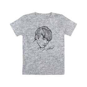 Детская футболка хлопок с принтом BTS - Jungkook , 100% хлопок | круглый вырез горловины, полуприлегающий силуэт, длина до линии бедер | Тематика изображения на принте: 