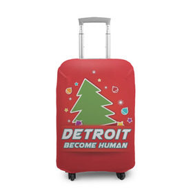 Чехол для чемодана 3D с принтом Detroit become human , 86% полиэфир, 14% спандекс | двустороннее нанесение принта, прорези для ручек и колес | 