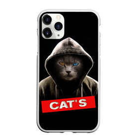 Чехол для iPhone 11 Pro Max матовый с принтом Кот , Силикон |  | Тематика изображения на принте: cat | глаза | животные | капюшон | кот | котенок | кошка | природа | хулиган