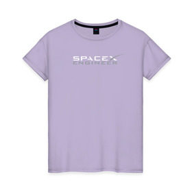 Женская футболка хлопок с принтом SpaceX engineer , 100% хлопок | прямой крой, круглый вырез горловины, длина до линии бедер, слегка спущенное плечо | elon | mars | musk | reeve | spascex | астронавт | илон | инженер | космос | маск | ракета