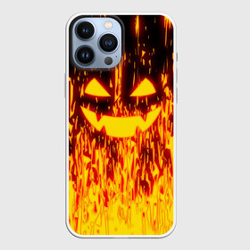 Чехол для iPhone 13 Pro Max с принтом FIRE PUMPKIN ,  |  | Тематика изображения на принте: fire | halloween | искры | огонь | праздник | тыква | хэллоуин