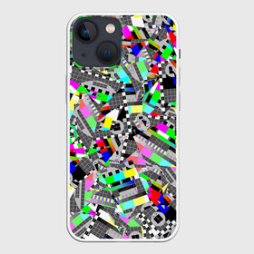 Чехол для iPhone 13 mini с принтом Экран профилактики ,  |  | абстракция | геометрия | настройка | паттрен | писк | профилактика | сигнал | таблица | телевидение | телевизор | цвет