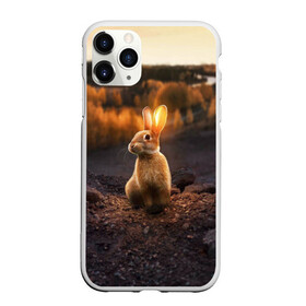 Чехол для iPhone 11 Pro Max матовый с принтом Солнечный зайчик , Силикон |  | Тематика изображения на принте: заяц | кролик | лес | пейзаж | поле | природа | пушистый | солнце | уши