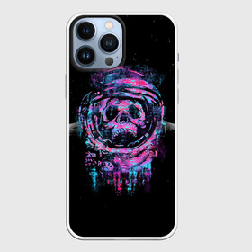 Чехол для iPhone 13 Pro Max с принтом Космический Череп ,  |  | bone | bones | chain | chains | dark | grey | horror | moon | scary | skull | skulls | space | teeth | tooth | жуть | звезды | зуб | зубы | космос | кости | кость | луна | серый | страшно | хоррор | цепи | цепочка | цепь | череп | черепа