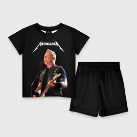 Детский костюм с шортами 3D с принтом Metallica ,  |  | hard | heavy | hetfield | metal | metallica | music | rock | метал | металл | металлика | метла | музыка | рок | хард | хэви | хэтфилд