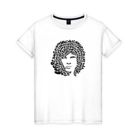 Женская футболка хлопок с принтом Jim Morrison , 100% хлопок | прямой крой, круглый вырез горловины, длина до линии бедер, слегка спущенное плечо | jim morrison | the cristal ship | the doors | джим моррисон | доорз