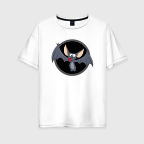 Женская футболка хлопок Oversize с принтом Мышь , 100% хлопок | свободный крой, круглый ворот, спущенный рукав, длина до линии бедер
 | halloween | вечеринка | зомби | летуча | мышь | нечисть | праздник | призраки | тыквы | ужасный