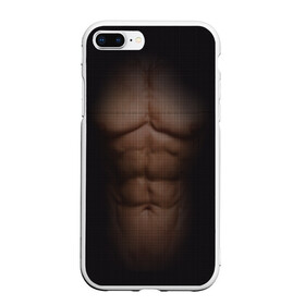 Чехол для iPhone 7Plus/8 Plus матовый с принтом Сетка , Силикон | Область печати: задняя сторона чехла, без боковых панелей | Тематика изображения на принте: атлет | грудь | качёк | клетка | кубики | мужик | мышцы | парень | пресс | прозрачный | спорт | тело | торс | фигура