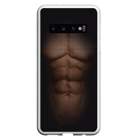 Чехол для Samsung Galaxy S10 с принтом Сетка , Силикон | Область печати: задняя сторона чехла, без боковых панелей | Тематика изображения на принте: атлет | грудь | качёк | клетка | кубики | мужик | мышцы | парень | пресс | прозрачный | спорт | тело | торс | фигура