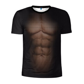 Мужская футболка 3D спортивная с принтом Сетка , 100% полиэстер с улучшенными характеристиками | приталенный силуэт, круглая горловина, широкие плечи, сужается к линии бедра | атлет | грудь | качёк | клетка | кубики | мужик | мышцы | парень | пресс | прозрачный | спорт | тело | торс | фигура