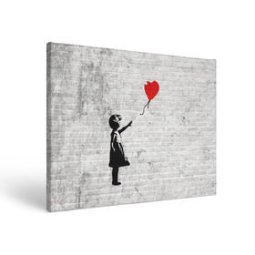 Холст прямоугольный с принтом Бэнкси: Девочка с Шаром , 100% ПВХ |  | Тематика изображения на принте: art | balloon | banksy | culture | girl | graffity | heart | hearts | red | арт | бэнкси | граффити | девочка | девочка с шаром | красный | красным | культура | сердечки | сердечко | сердце | стрит | шар | шарик | шариком