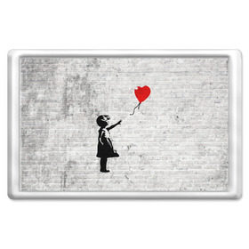 Магнит 45*70 с принтом Бэнкси: Девочка с Шаром , Пластик | Размер: 78*52 мм; Размер печати: 70*45 | art | balloon | banksy | culture | girl | graffity | heart | hearts | red | арт | бэнкси | граффити | девочка | девочка с шаром | красный | красным | культура | сердечки | сердечко | сердце | стрит | шар | шарик | шариком