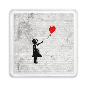 Магнит 55*55 с принтом Бэнкси Девочка с Шаром , Пластик | Размер: 65*65 мм; Размер печати: 55*55 мм | art | balloon | banksy | culture | girl | graffity | heart | hearts | red | арт | бэнкси | граффити | девочка | девочка с шаром | красный | красным | культура | сердечки | сердечко | сердце | стрит | шар | шарик | шариком