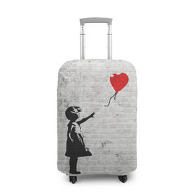 Чехол для чемодана 3D с принтом Бэнкси: Девочка с Шаром , 86% полиэфир, 14% спандекс | двустороннее нанесение принта, прорези для ручек и колес | art | balloon | banksy | culture | girl | graffity | heart | hearts | red | арт | бэнкси | граффити | девочка | девочка с шаром | красный | красным | культура | сердечки | сердечко | сердце | стрит | шар | шарик | шариком