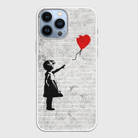 Чехол для iPhone 13 Pro Max с принтом Бэнкси: Девочка с Шаром ,  |  | Тематика изображения на принте: art | balloon | banksy | culture | girl | graffity | heart | hearts | red | арт | бэнкси | граффити | девочка | девочка с шаром | красный | красным | культура | сердечки | сердечко | сердце | стрит | шар | шарик | шариком