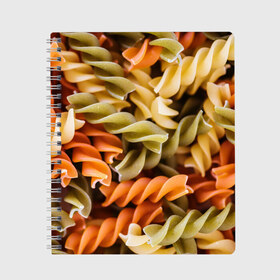 Тетрадь с принтом Макароны Спиральки , 100% бумага | 48 листов, плотность листов — 60 г/м2, плотность картонной обложки — 250 г/м2. Листы скреплены сбоку удобной пружинной спиралью. Уголки страниц и обложки скругленные. Цвет линий — светло-серый
 | food | italy | pasta | spagetti | еда | едой | изображение | италия | картинка | макарон | макароны | макарошки | мука | мучное | паста | прикол | прикольные | спагетти | спиральки | фото | юмор