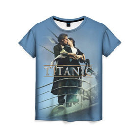 Женская футболка 3D с принтом Титаник постер , 100% полиэфир ( синтетическое хлопкоподобное полотно) | прямой крой, круглый вырез горловины, длина до линии бедер | 