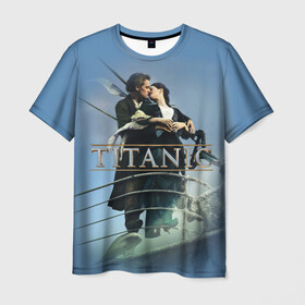 Мужская футболка 3D с принтом Титаник постер , 100% полиэфир | прямой крой, круглый вырез горловины, длина до линии бедер | 