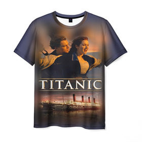 Мужская футболка 3D с принтом Титаник Джек и Роза , 100% полиэфир | прямой крой, круглый вырез горловины, длина до линии бедер | Тематика изображения на принте: 