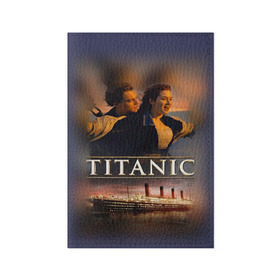 Обложка для паспорта матовая кожа с принтом Титаник Джек и Роза , натуральная матовая кожа | размер 19,3 х 13,7 см; прозрачные пластиковые крепления | Тематика изображения на принте: 