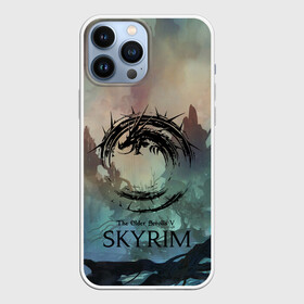 Чехол для iPhone 13 Pro Max с принтом The Elder Scrolls SKYRIM ,  |  | art game | art skyrim | forest | game | skyrim | the elder scrolls v skyrim | горы | довакин | древние свитки | игра | лес | небо | скайрим