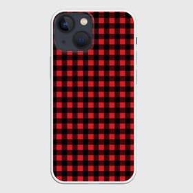 Чехол для iPhone 13 mini с принтом Красная Клетка (Дровосек) ,  |  | Тематика изображения на принте: cell | cells | flannel | pattern | red | shirt | texture | woodcutter | дровосек | дровосека | клетка | клетку | красная | красный | паттерн | рубашка | текстура | узор | фланнелевая | фланнель