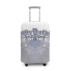 Чехол для чемодана 3D с принтом The Witcher Новогодний , 86% полиэфир, 14% спандекс | двустороннее нанесение принта, прорези для ручек и колес | 