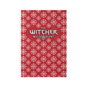 Обложка для паспорта матовая кожа с принтом The Witcher Новогодний , натуральная матовая кожа | размер 19,3 х 13,7 см; прозрачные пластиковые крепления | Тематика изображения на принте: 