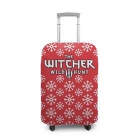 Чехол для чемодана 3D с принтом The Witcher Новогодний , 86% полиэфир, 14% спандекс | двустороннее нанесение принта, прорези для ручек и колес | 
