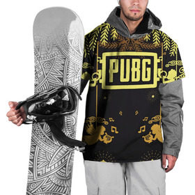 Накидка на куртку 3D с принтом Новогодний PUBG , 100% полиэстер |  | Тематика изображения на принте: 