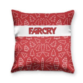 Подушка 3D с принтом Far Cry Новогодний , наволочка – 100% полиэстер, наполнитель – холлофайбер (легкий наполнитель, не вызывает аллергию). | состоит из подушки и наволочки. Наволочка на молнии, легко снимается для стирки | 