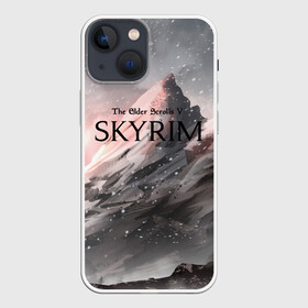 Чехол для iPhone 13 mini с принтом The Elder Scrolls Skyrim ,  |  | art game | art skyrim | forest | game | skyrim | the elder scrolls v skyrim | горы | довакин | древние свитки | игра | лес | небо | скайрим