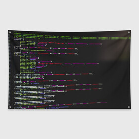 Флаг-баннер с принтом Программный код , 100% полиэстер | размер 67 х 109 см, плотность ткани — 95 г/м2; по краям флага есть четыре люверса для крепления | computer code | hacker | html | it | php | technology | код | компьютеры | материнская плата | программист | хакер