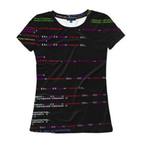 Женская футболка 3D с принтом Программный код , 100% полиэфир ( синтетическое хлопкоподобное полотно) | прямой крой, круглый вырез горловины, длина до линии бедер | computer code | hacker | html | it | php | technology | код | компьютеры | материнская плата | программист | хакер